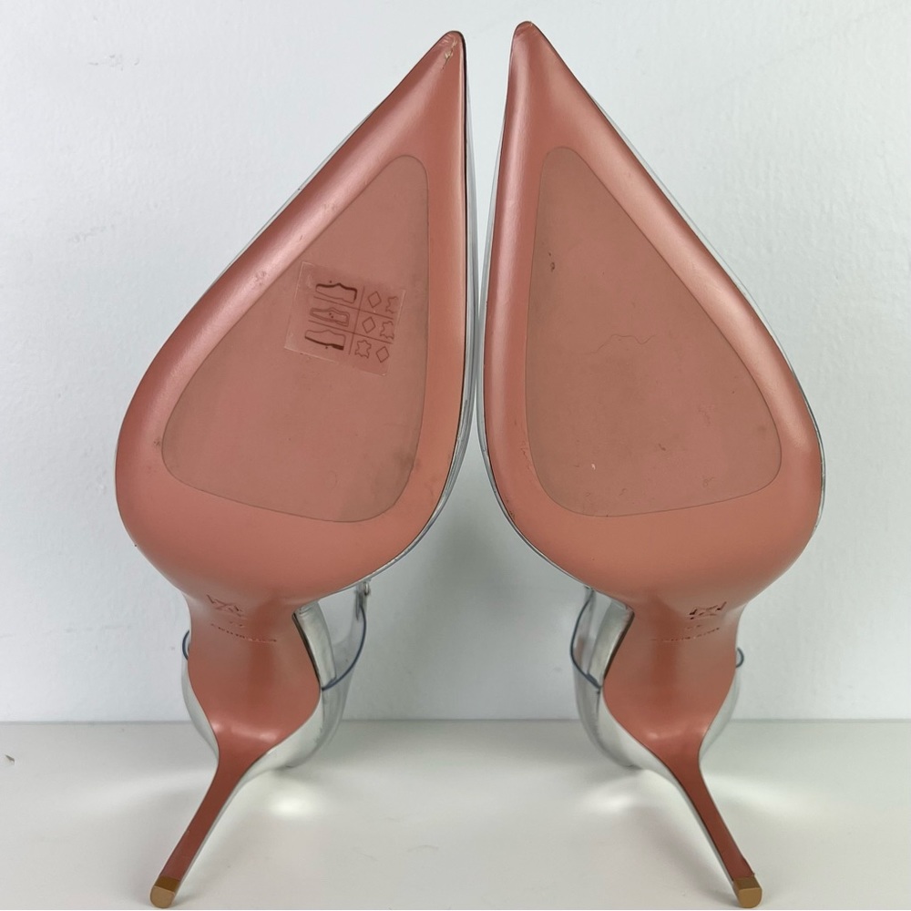 NEW AMINA MUADDI CRYSTAL-EMBELLISHED TRANSPARENT PUMPS - Picture 13 of 14
